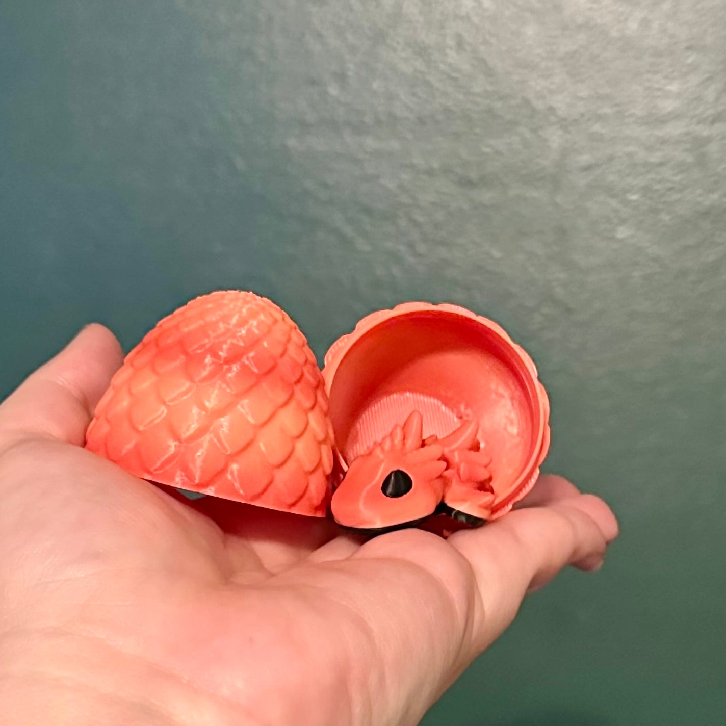 Mini Egg with Dragon - Orange/Red Ombré