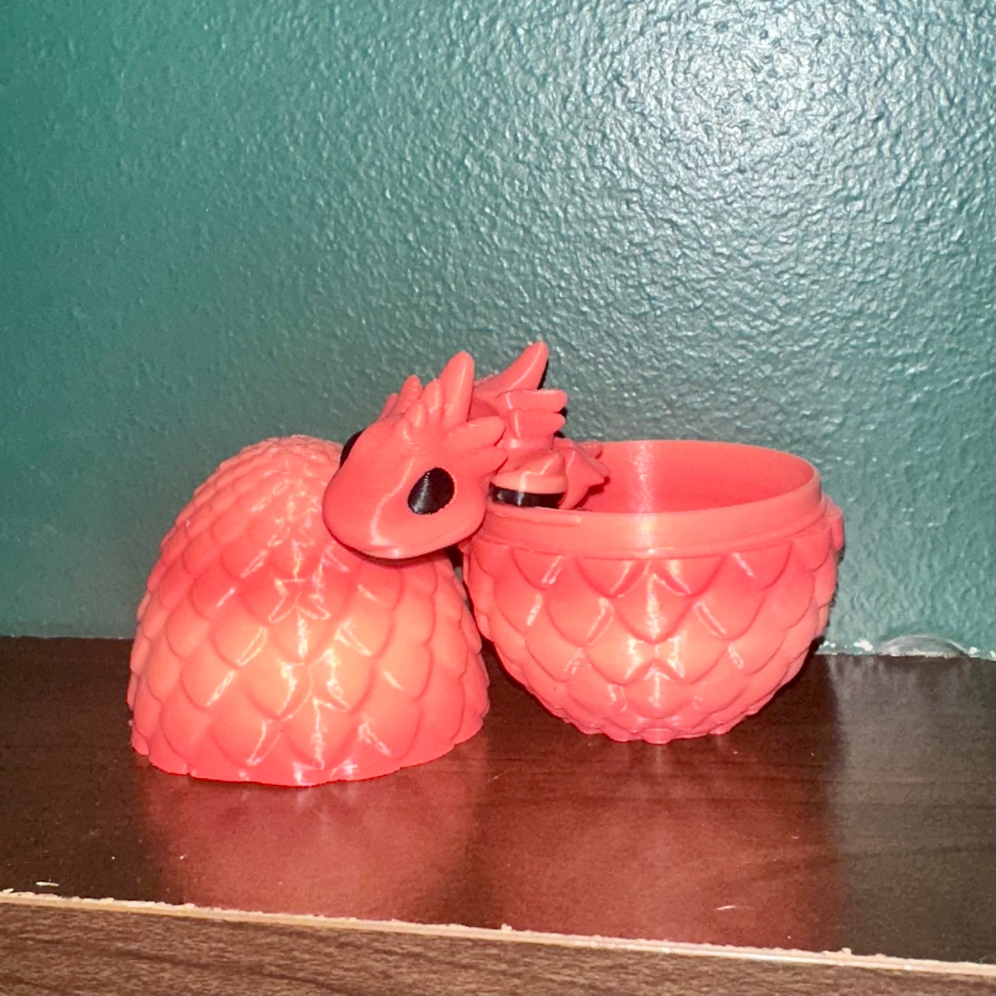 Mini Egg with Dragon - Orange/Red Ombré