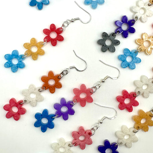 Triple Flower Pride Earrings