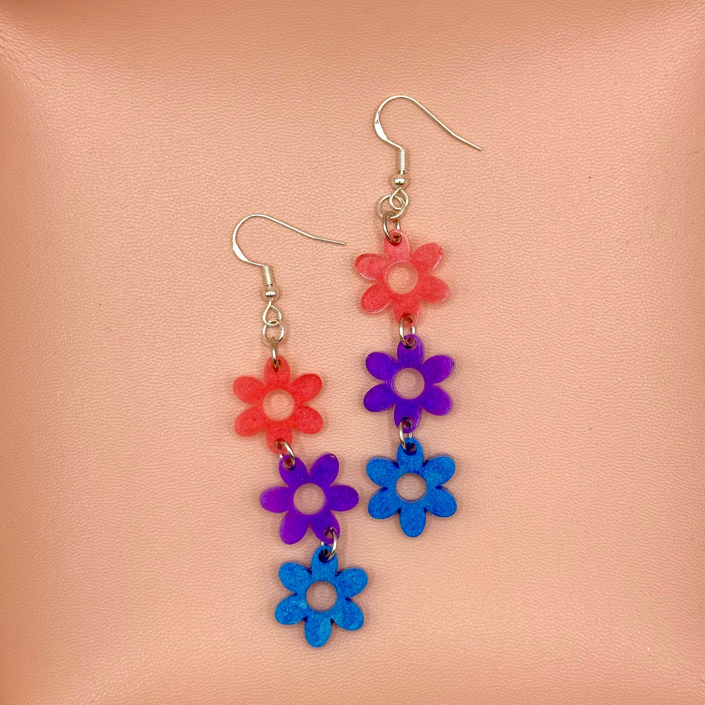 Triple Flower Pride Earrings