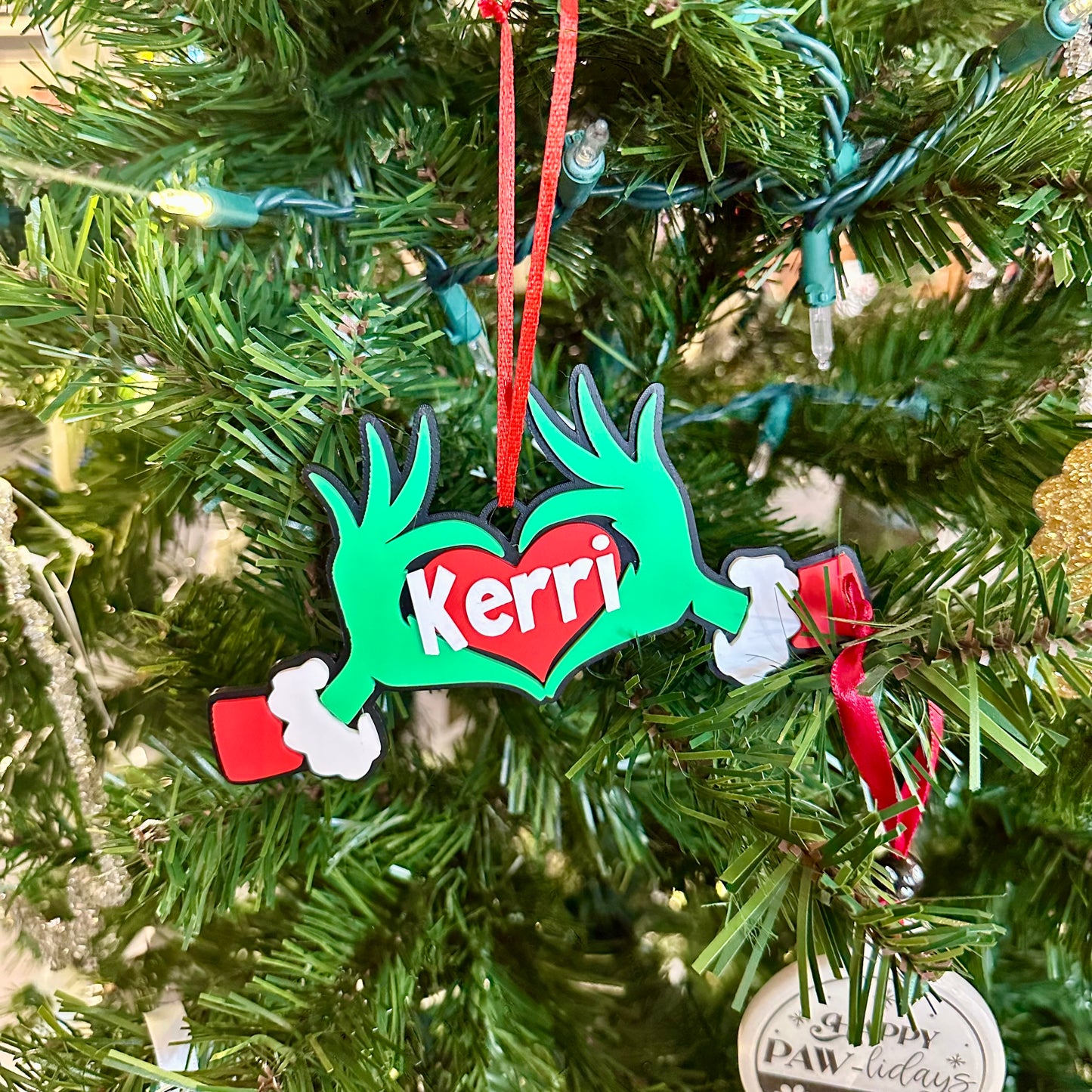 Custom Name Grinch Ornament