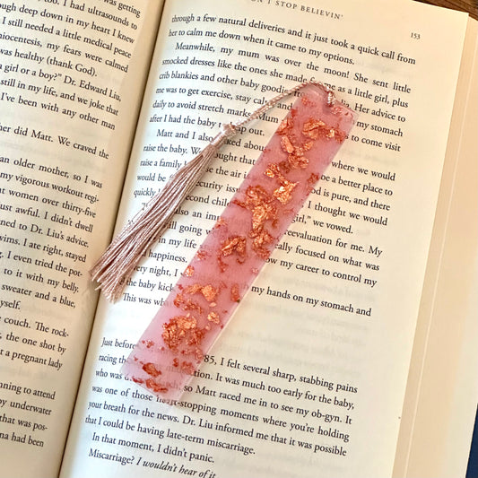 Rose Gold Foil Mauve Bookmark