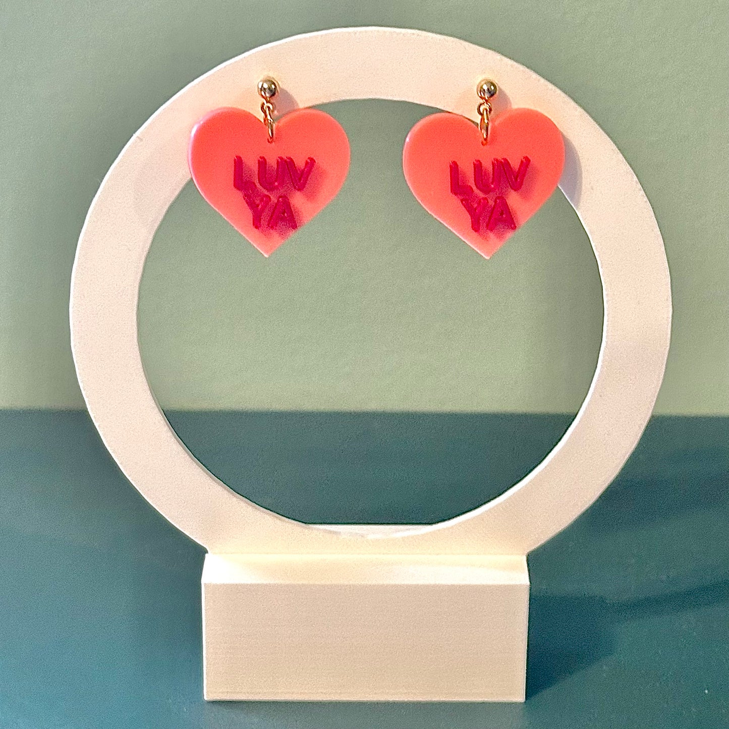 LUV YA Conversation Heart Earrings