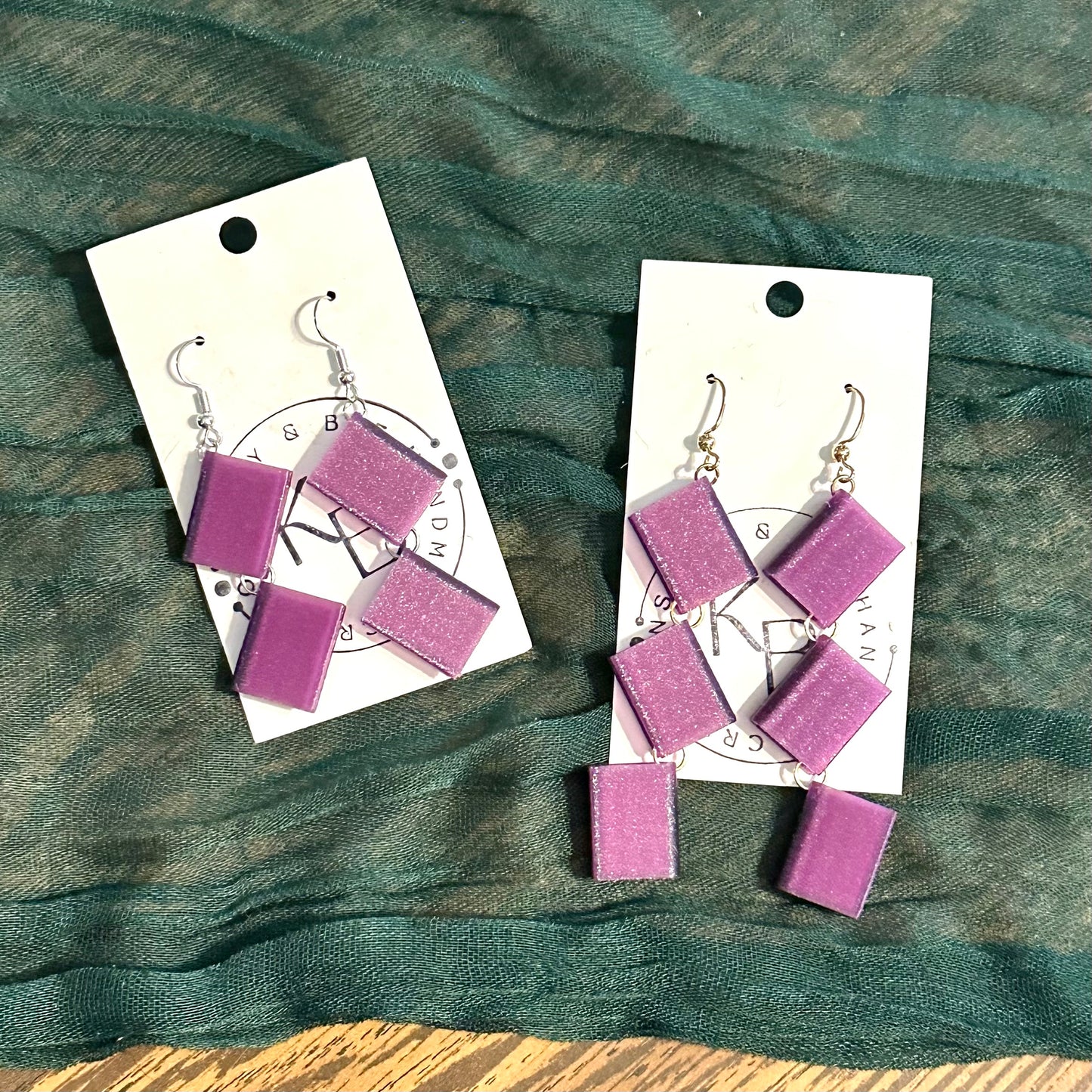 A Little Bookish Earrings - Sparkle Purple