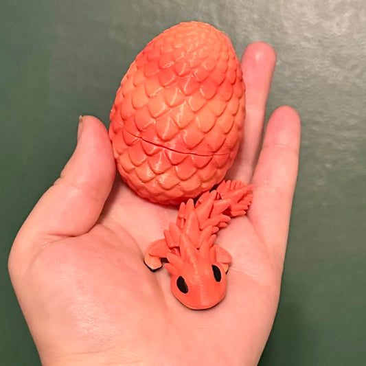 Mini Egg with Dragon - Orange/Red Ombré