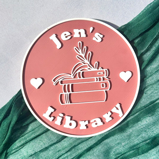 Custom Name Book Library Sign