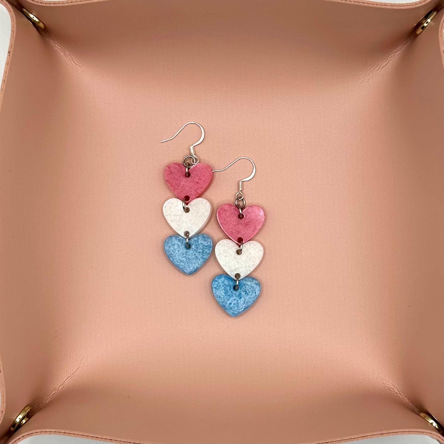 Triple Heart Pride Earrings