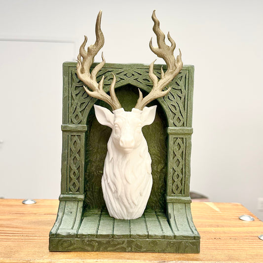 Stag Head Bookshelf Decor