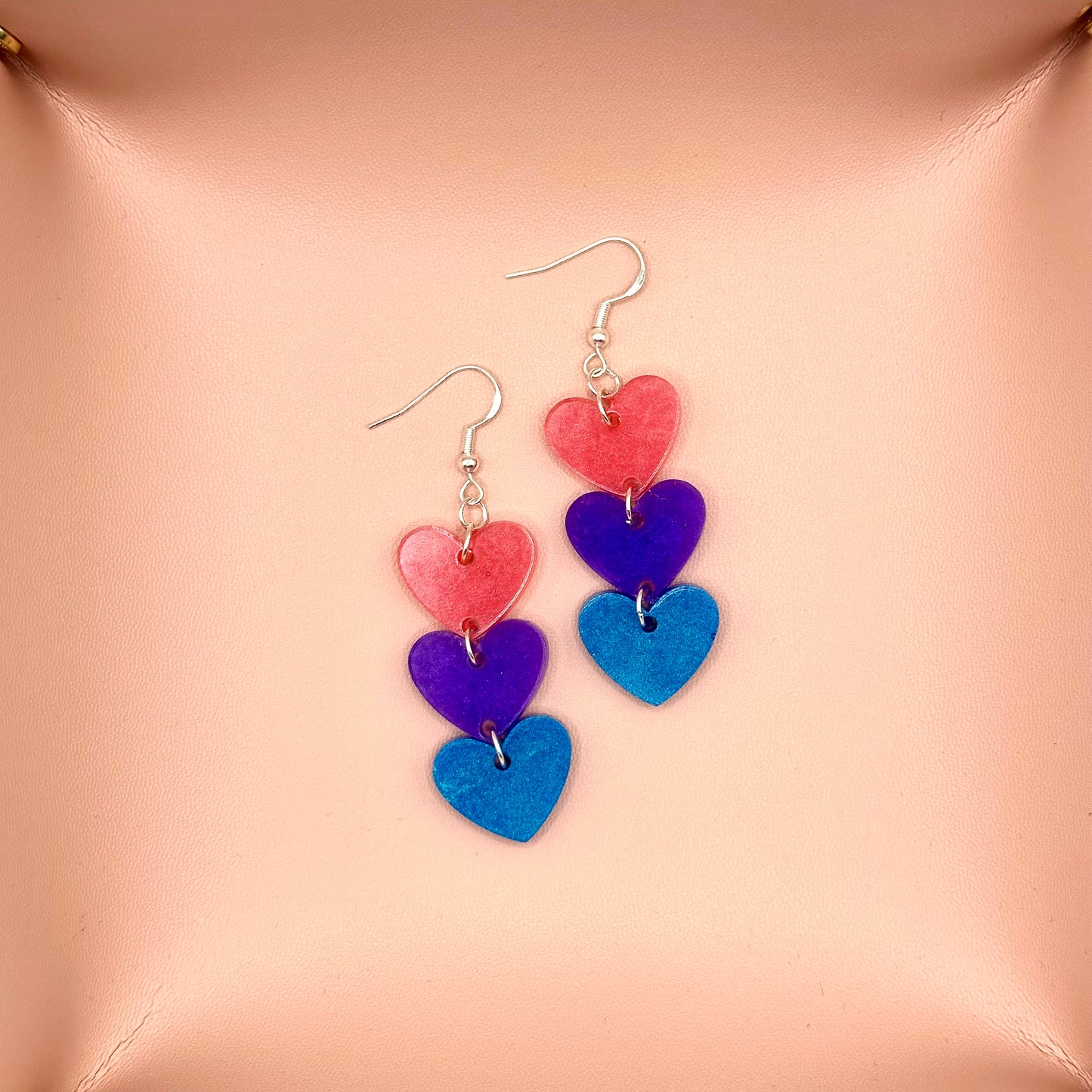 Triple Heart Pride Earrings