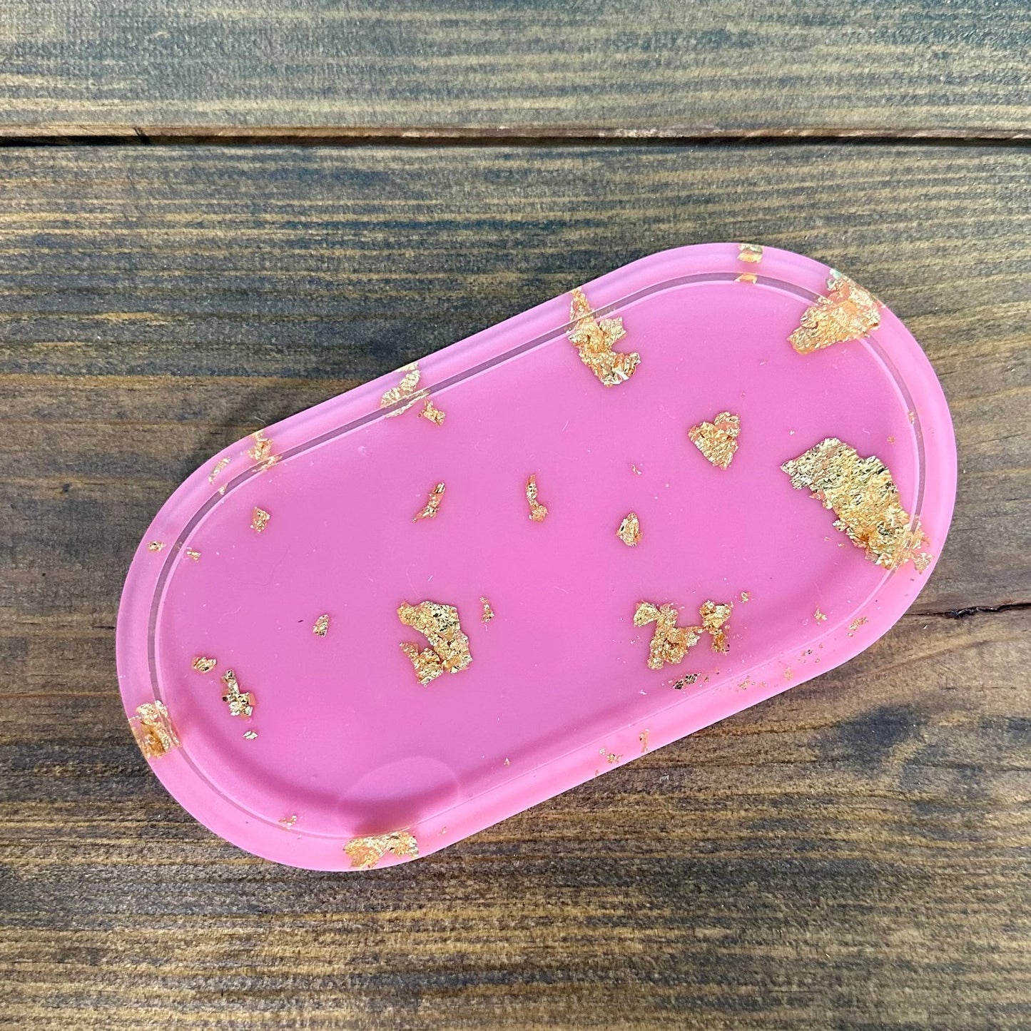 Mauve and Gold Foil Trinket Tray